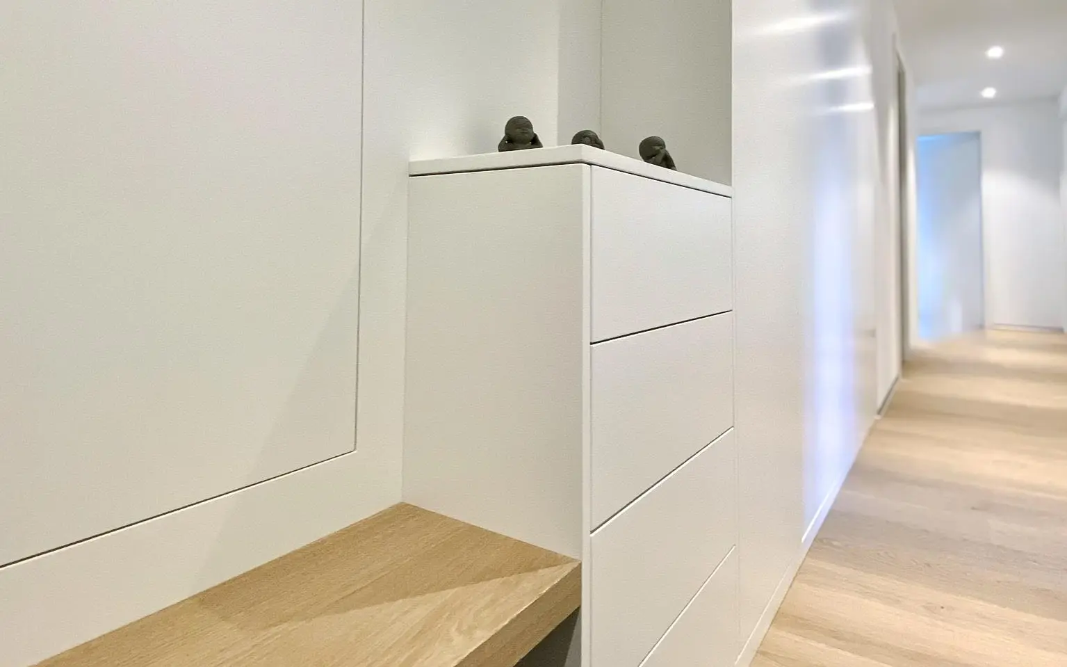 Eingangsbereich mit Kleidungsschrank und Garderobe.